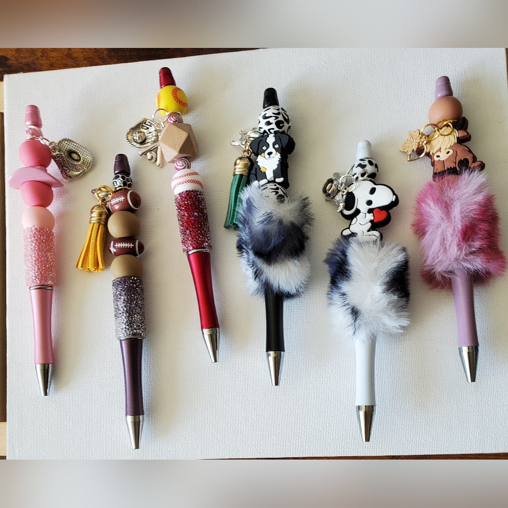 Handcrafted beaded & charmed pens